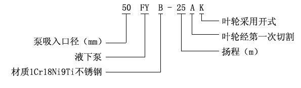 FY型液下（xià）式化工泵（bèng）型號意義